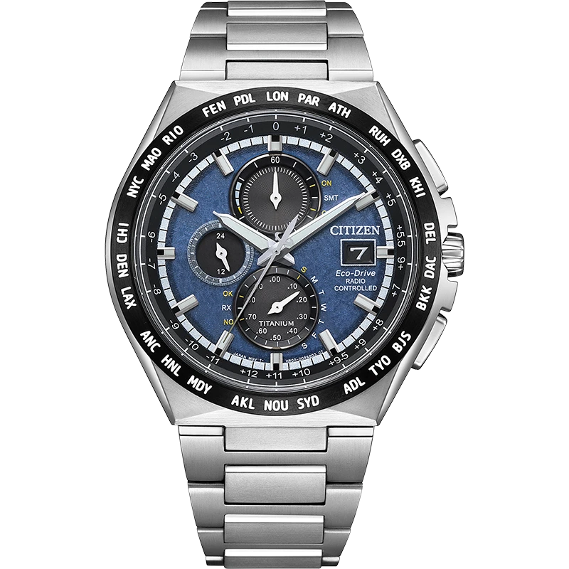 Citizen/西铁城光动能电波男士手表多功能腕表钛合金AT8238-84L