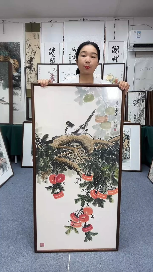 国画62*122实木画框京东包邮手绘