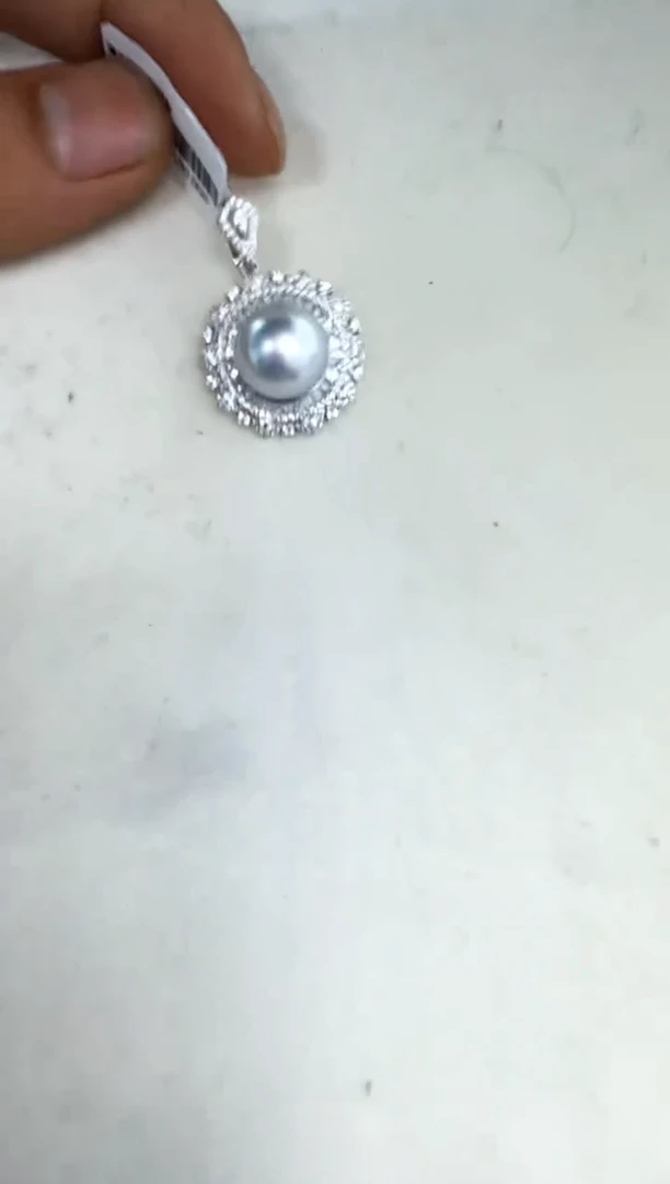 海水珍珠银S925镶嵌颈饰吊坠
