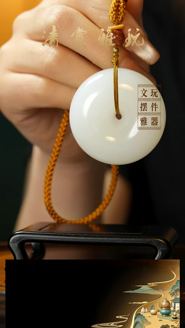 玉《平安扣》手把件摆件