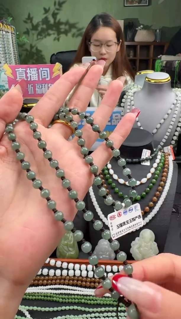 颈饰未镶嵌和田玉纯天然和田玉珠链
