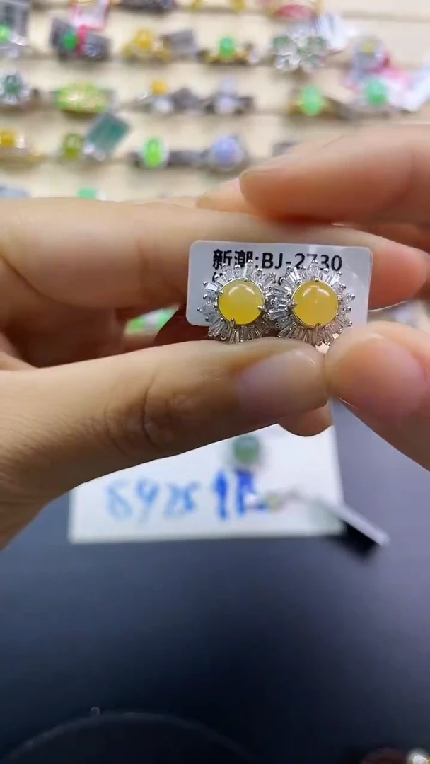 银S925镶嵌戒指翡翠翡翠 蛋面 银S925镶嵌