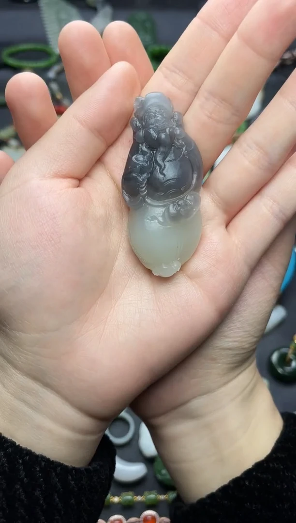 颈饰未镶嵌和田玉财神【定制】06