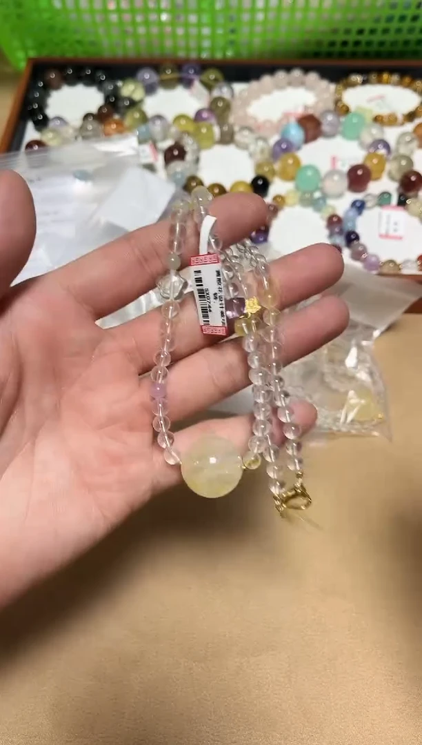 未镶嵌手链水晶21-30黄胶花项链