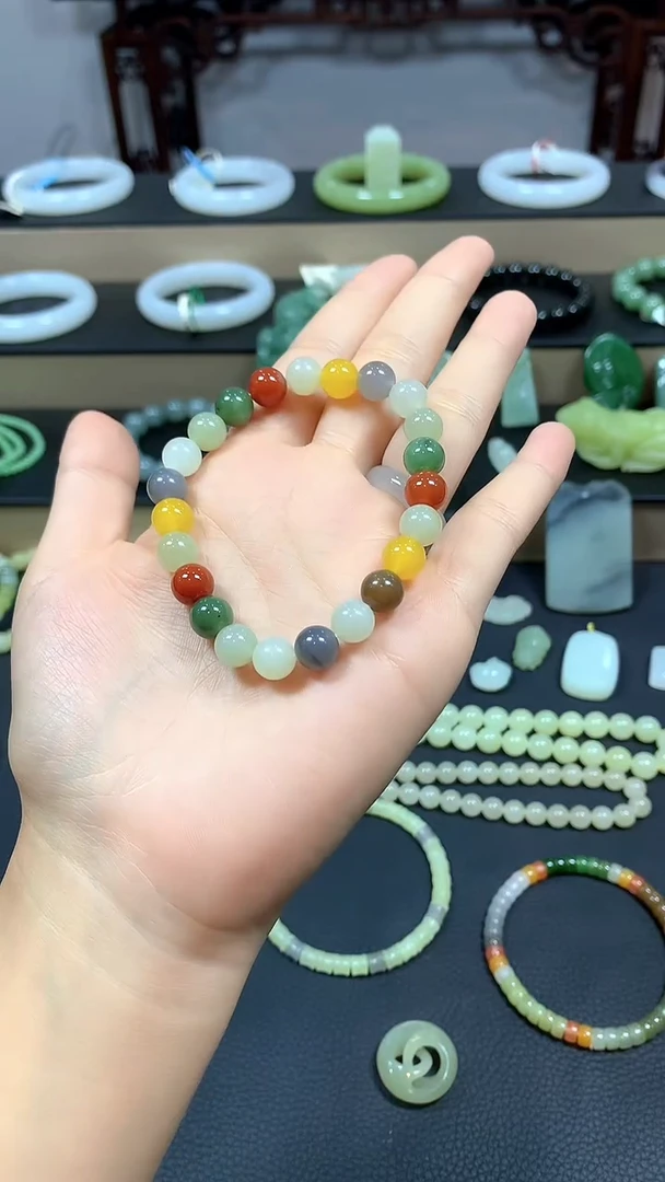 未镶嵌手链和田玉钰石和田玉多宝手串001