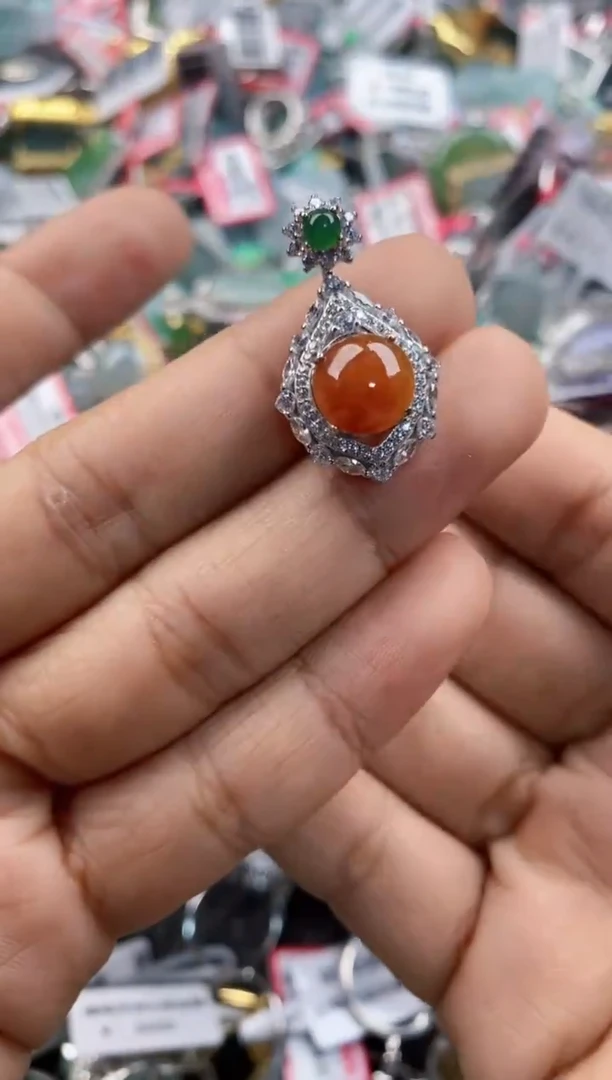 银S925镶嵌戒指翡翠222      7