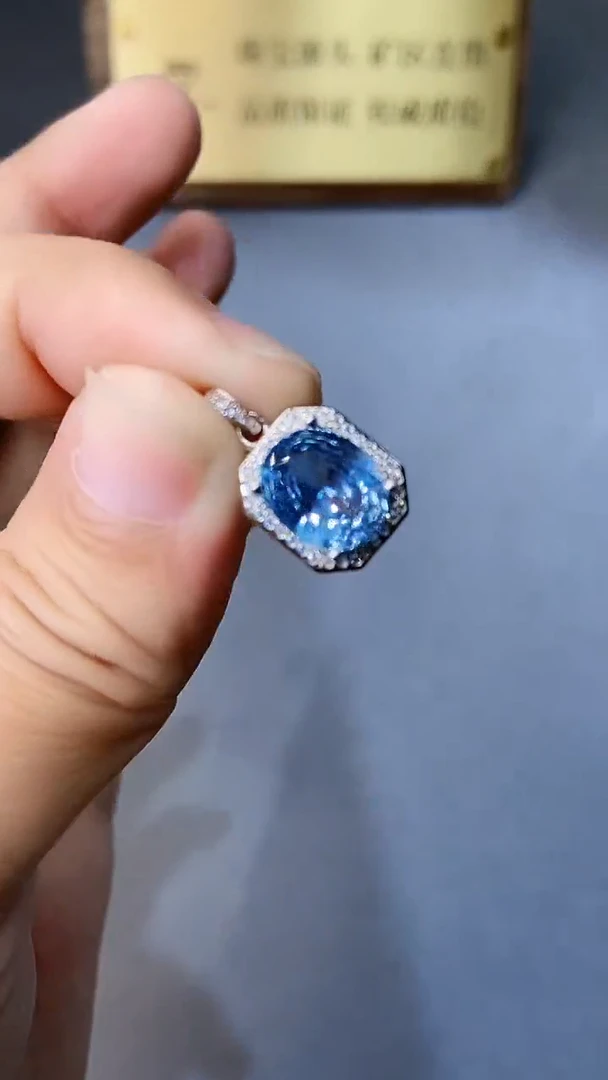 【闪购商品】海蓝宝石颈饰银S925镶嵌354