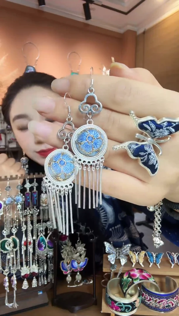 刺绣纯手工民族风耳环