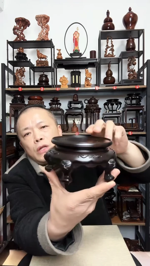 紫砂底座木内径11.5高7.5