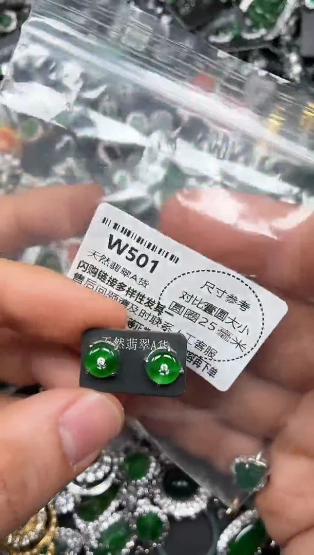 颈饰未镶嵌翡翠W501耳钉