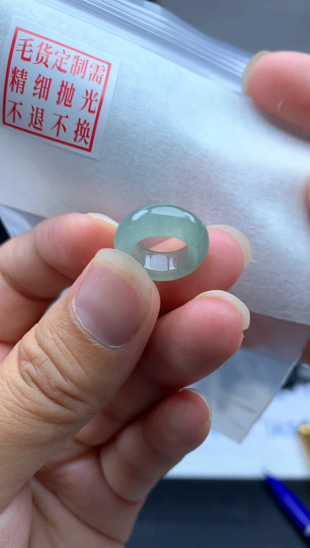定制翡翠未镶嵌毛货需精细抛光甜甜圈#