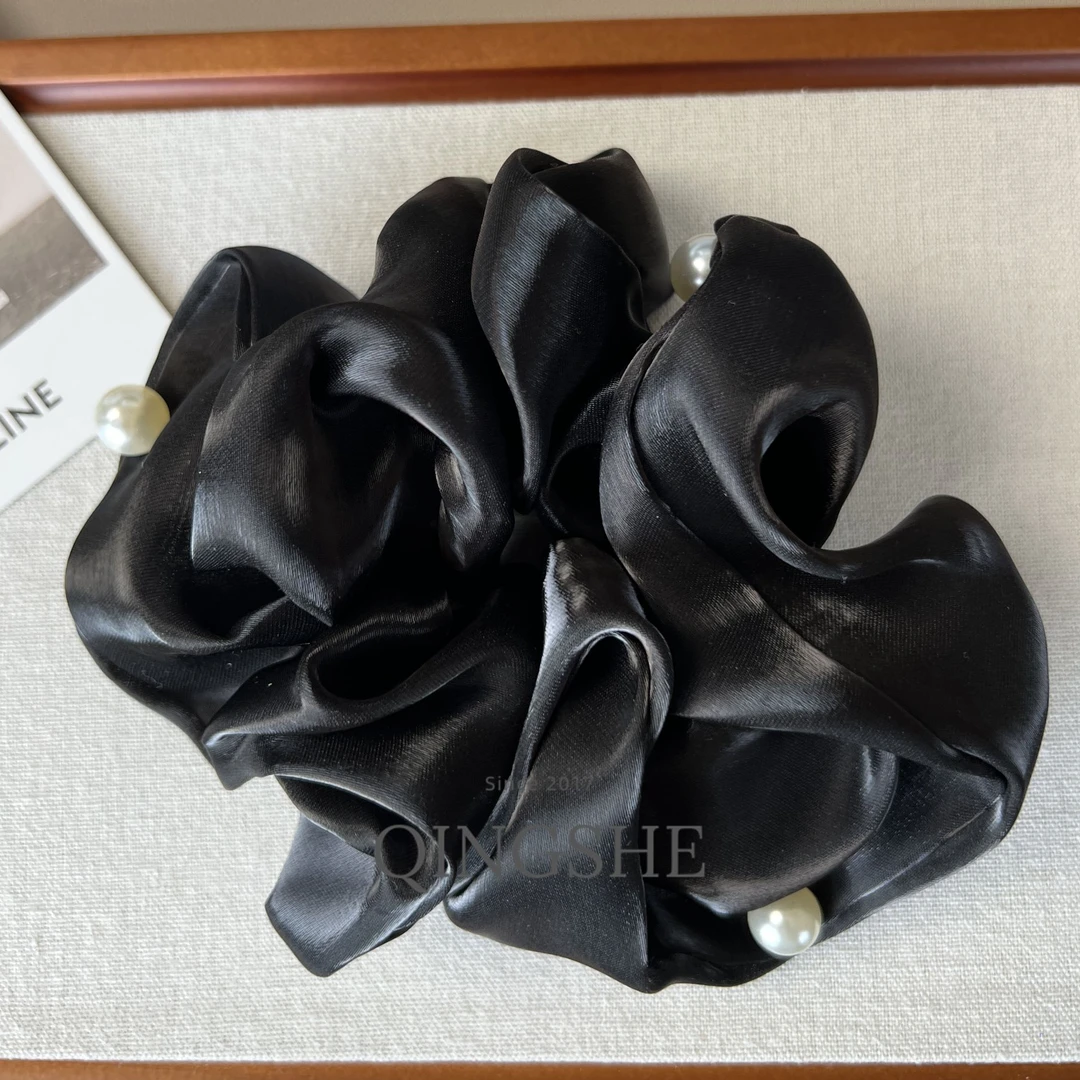 <黑暗荣耀>韩国25发圈复古黑色百搭法式时尚气质