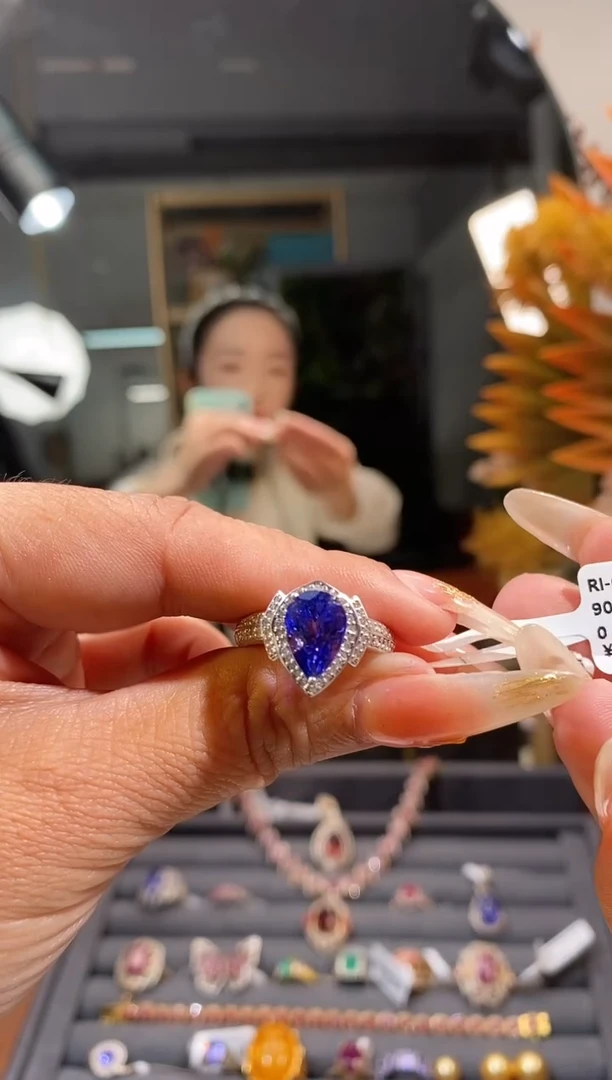 未镶嵌戒指坦桑石天然坦桑石戒指2.56ct