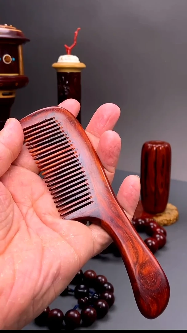小叶紫檀印度小叶紫檀长把梳子