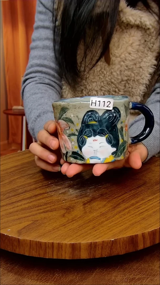 杯子陶景德镇手工手绘釉下彩陶瓷