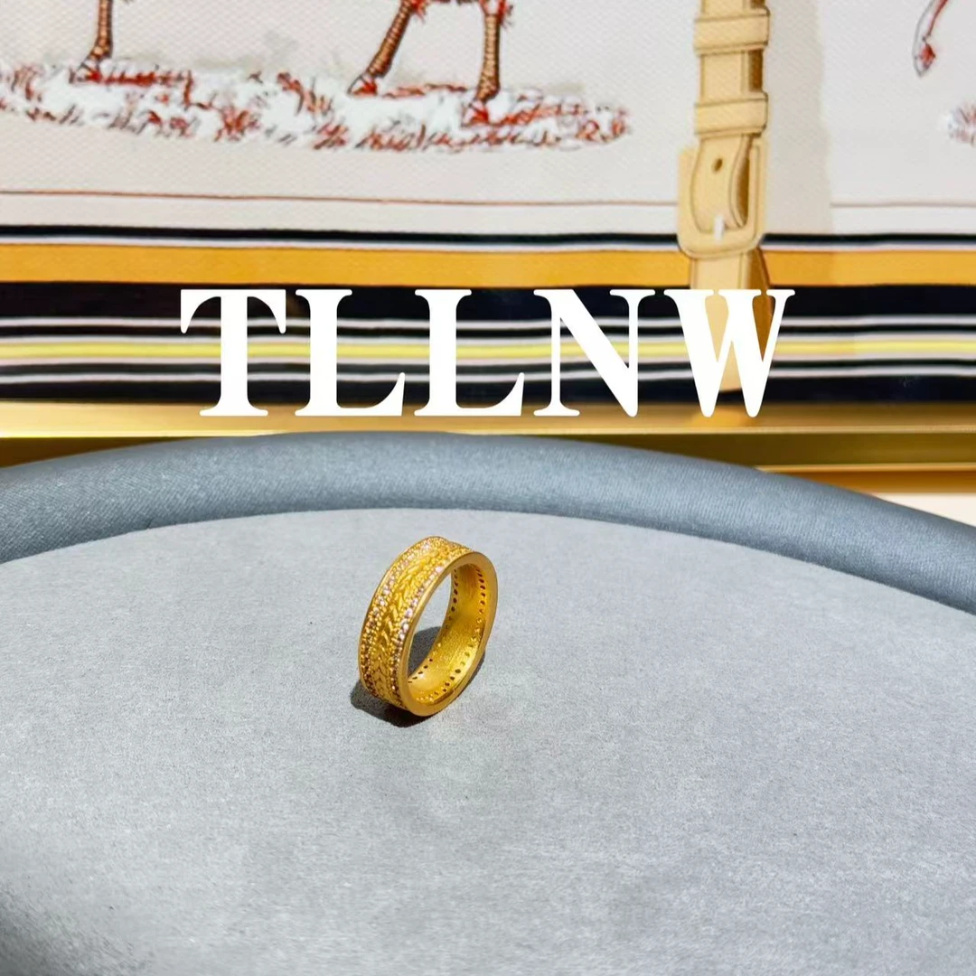 合金合成锆石戒指 宽版麦穗戒指