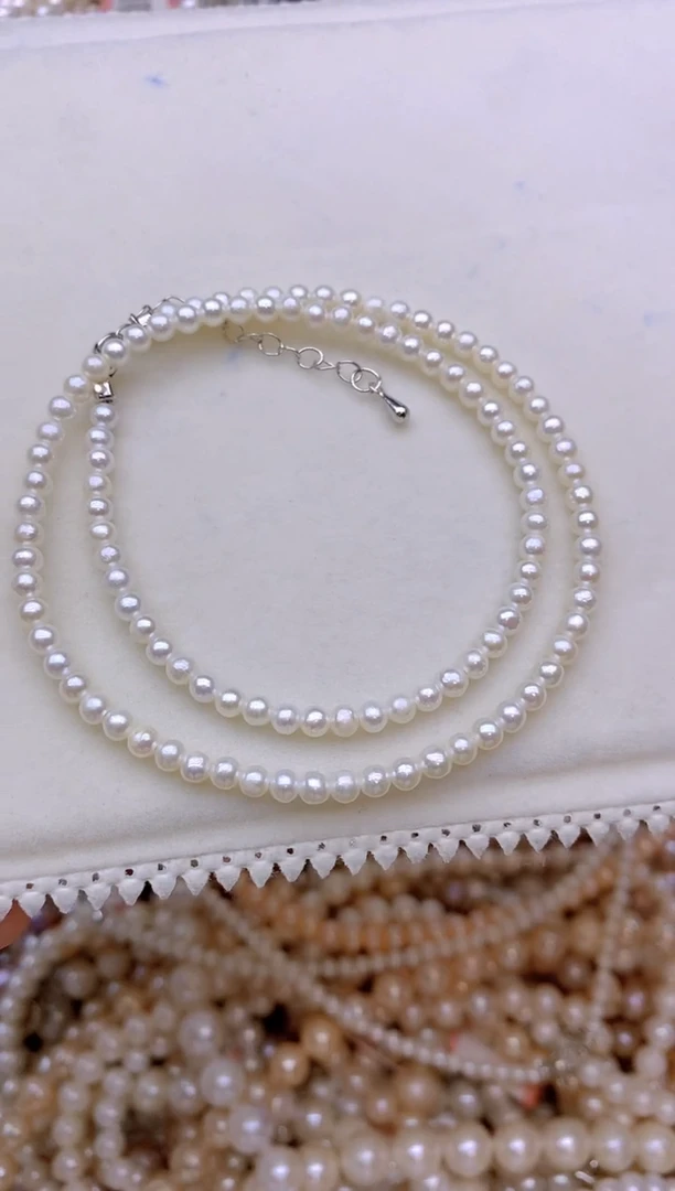 未镶嵌淡水珍珠1小米珠项链