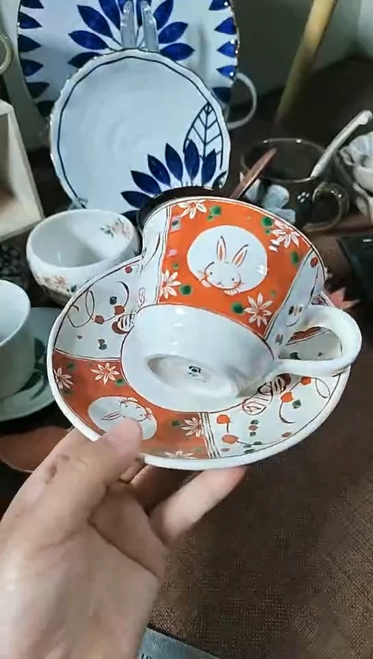 稻谷壳赤绘小兔咖啡杯