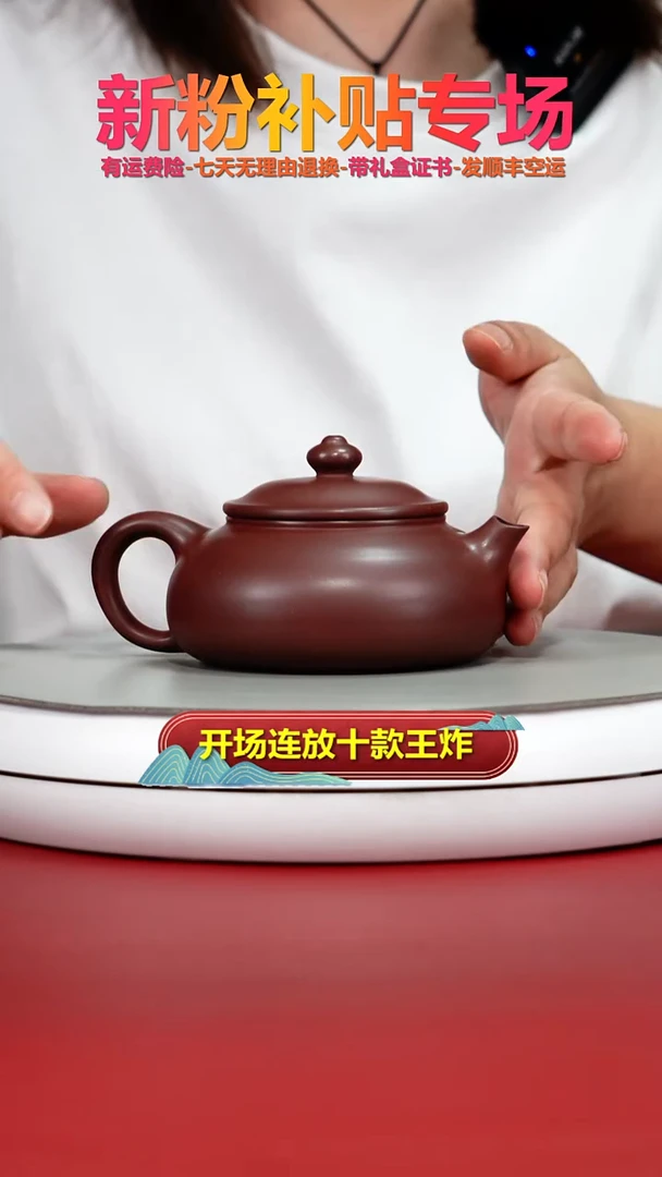 茶壶紫砂李传荣S级龙血砂光素寒江180CC