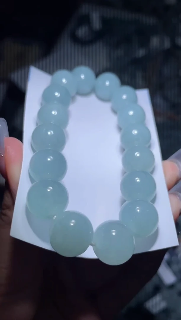 定制翡翠未镶嵌天然缅甸A货翡翠手串128