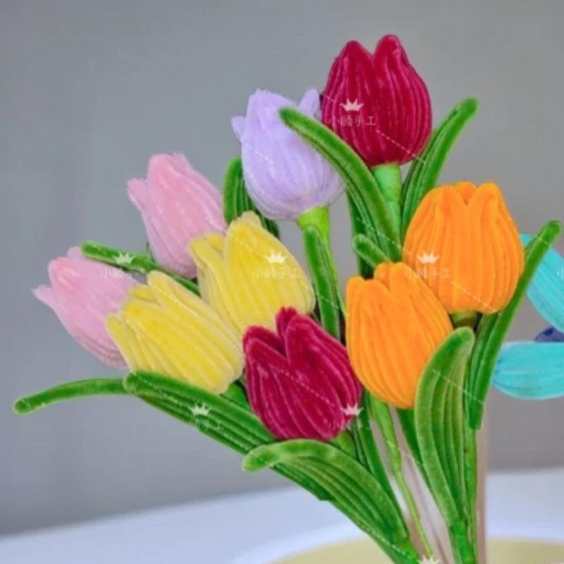 扭扭棒郁金香花篮花束手工diy自制母亲节礼物材料送妈妈老师活动