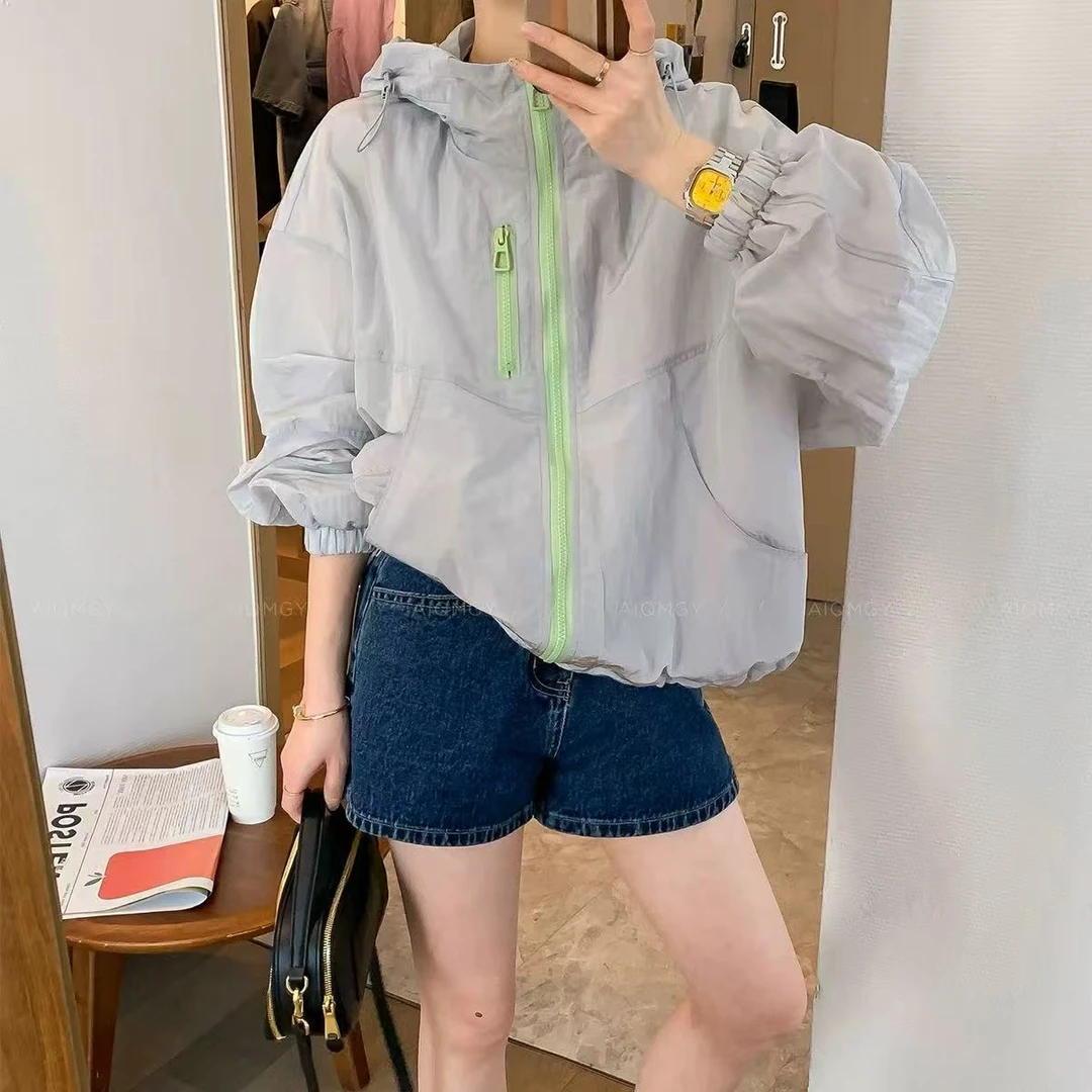 016纯色百搭女士防晒外套