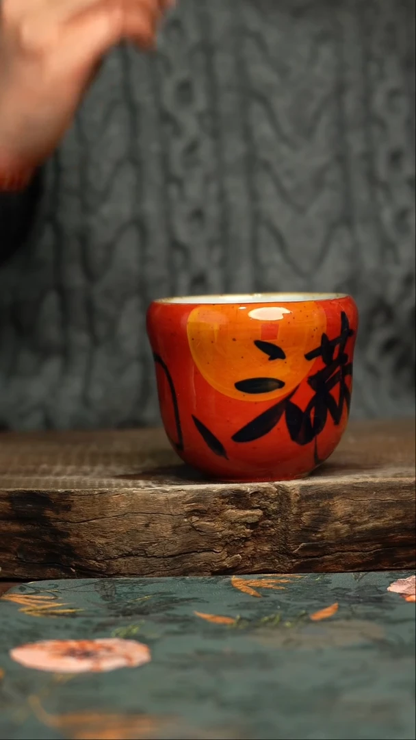 【闪购商品】杯釉下彩手工手绘同款陶器