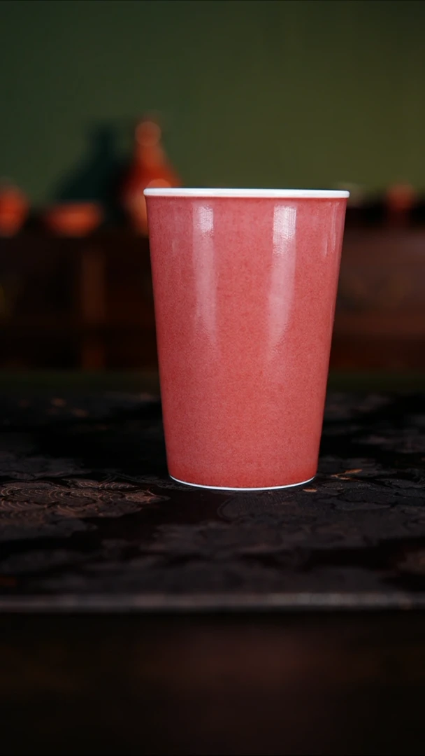 瓶白泥景德镇纯手工陶瓷豇豆红