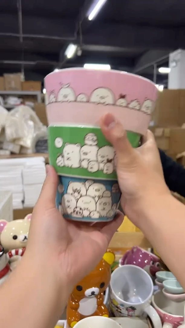 瓷片角落生物大小碗3件套