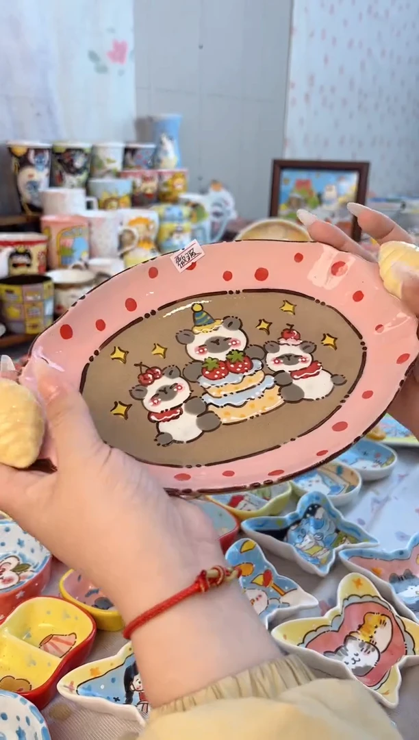 摆件陶景德镇陶瓷手绘微瑕