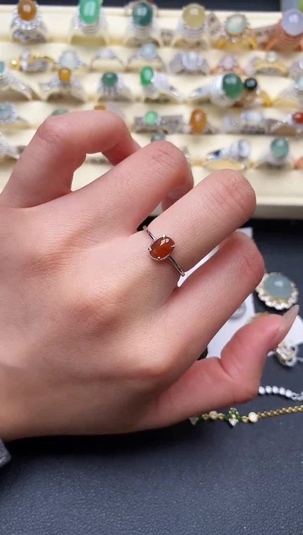 【闪购商品】翡翠戒指银S925镶嵌2222222+3