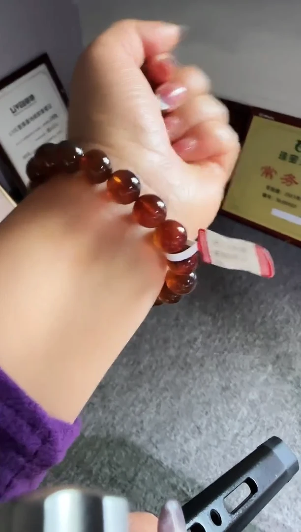 手串琥珀未镶嵌#7缅甸琥珀紫罗兰手串11mm