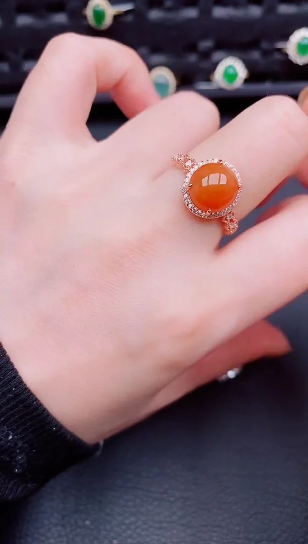 【闪购商品】翡翠戒指银S925镶嵌天然a货翡翠532