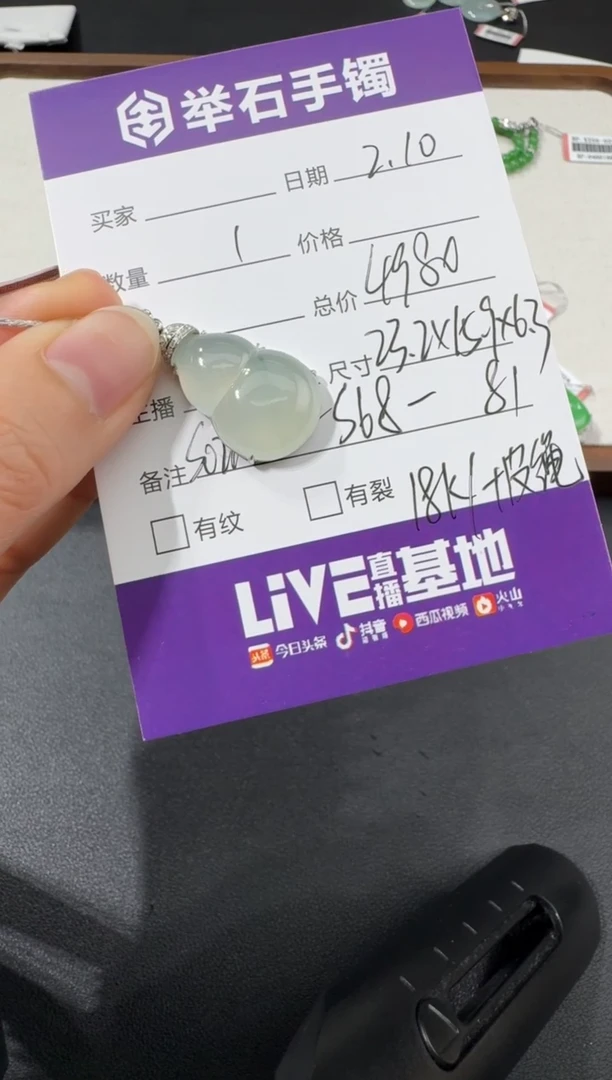 【闪购商品】翡翠颈饰18K金镶嵌S0210-S68-81/18k