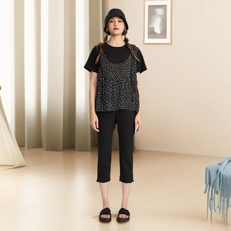 【水淼】0529雪纺拼接套头衫