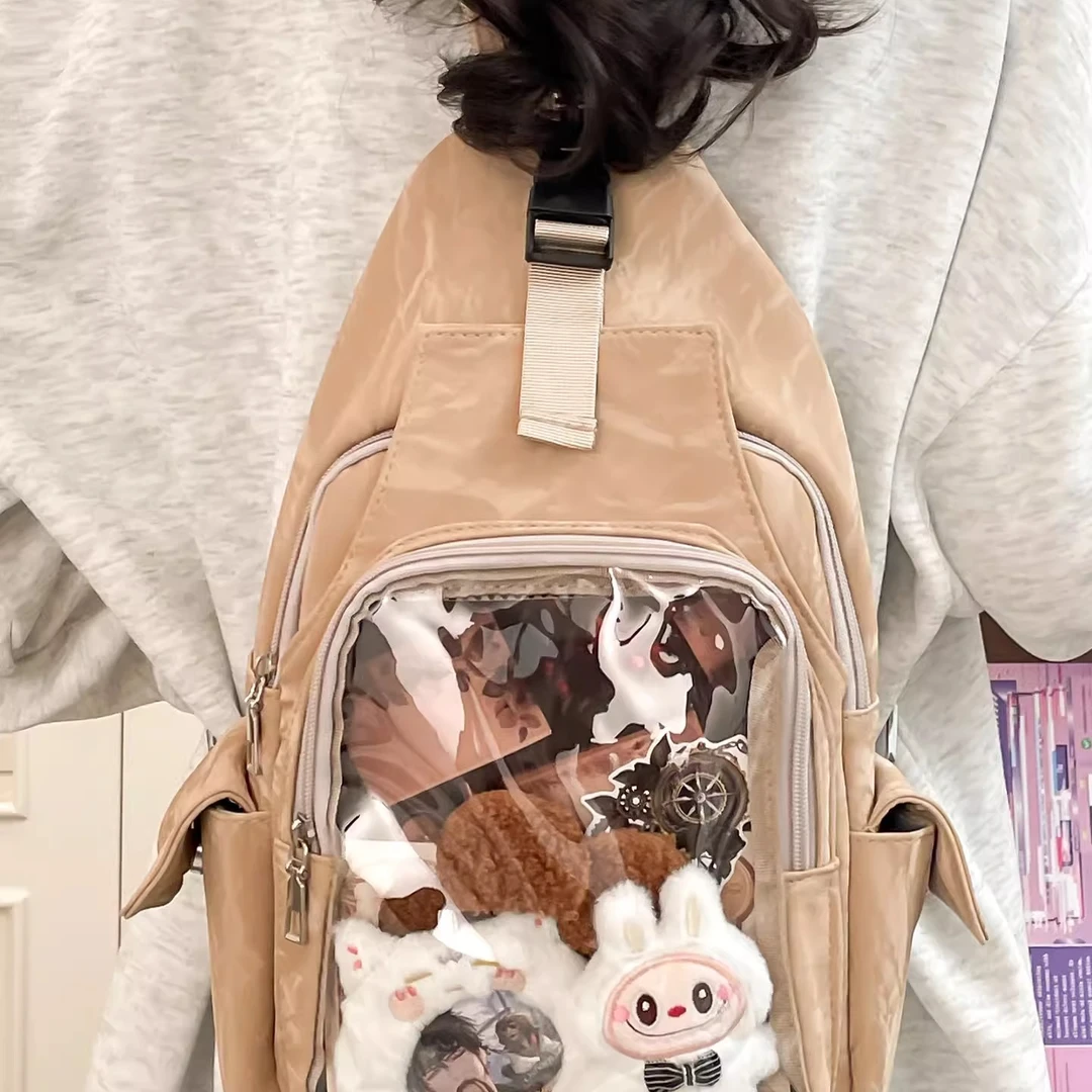 日系迷你痛包女二次元胸包JK漫展透明10cm15cm娃包小食量学生斜挎