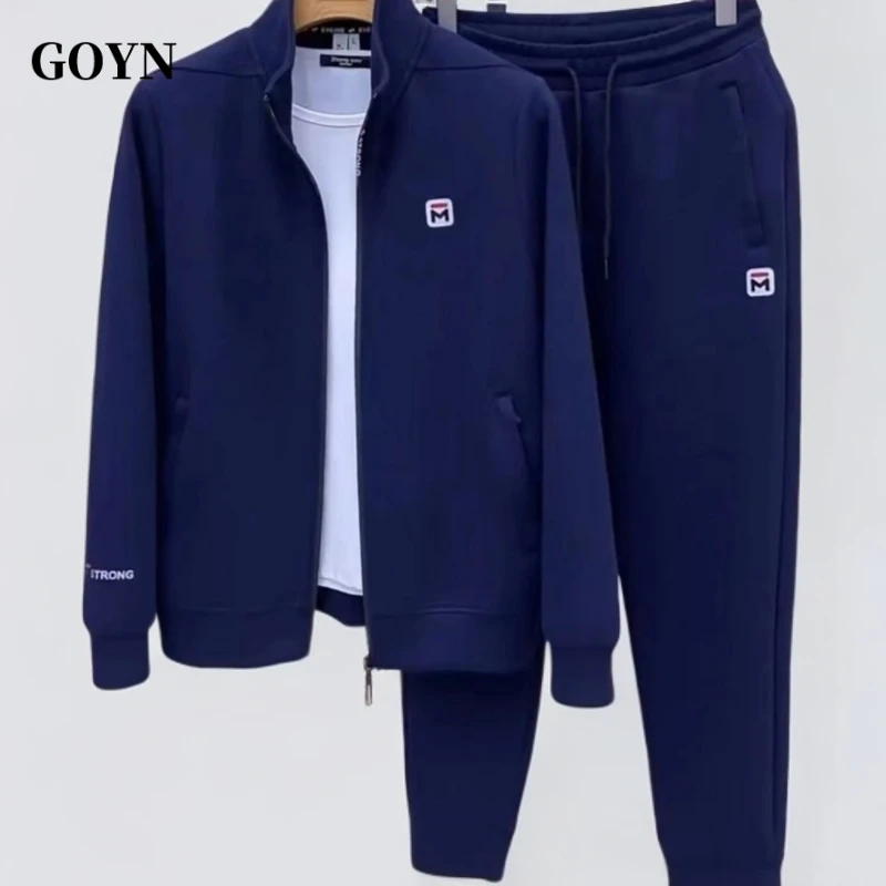GOYN秋季潮牌男士立领高级感百搭长袖长裤爆款男装休闲运动服套装