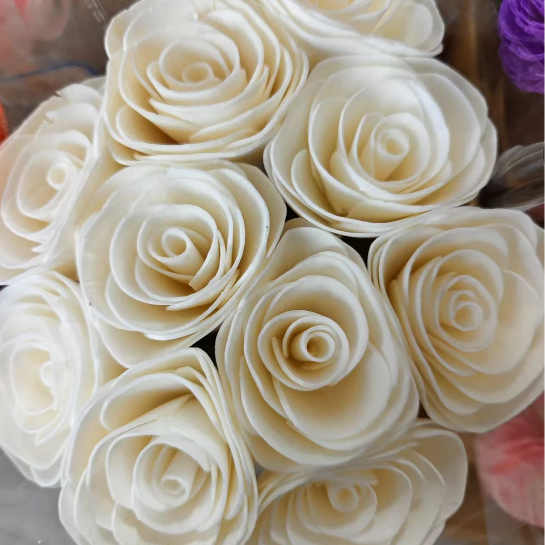 【玫瑰】通草玫瑰花头直径5-6云南干花手工花小花束居家装饰配花