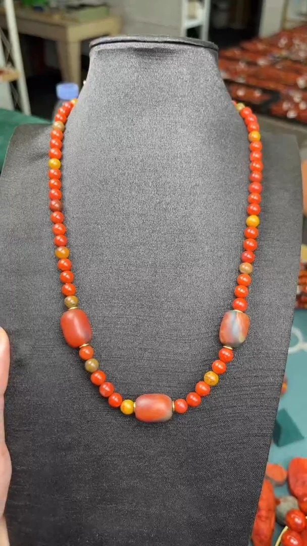 【闪购商品】南红玛瑙A30未镶嵌包浆项链6mm-多样性发一件