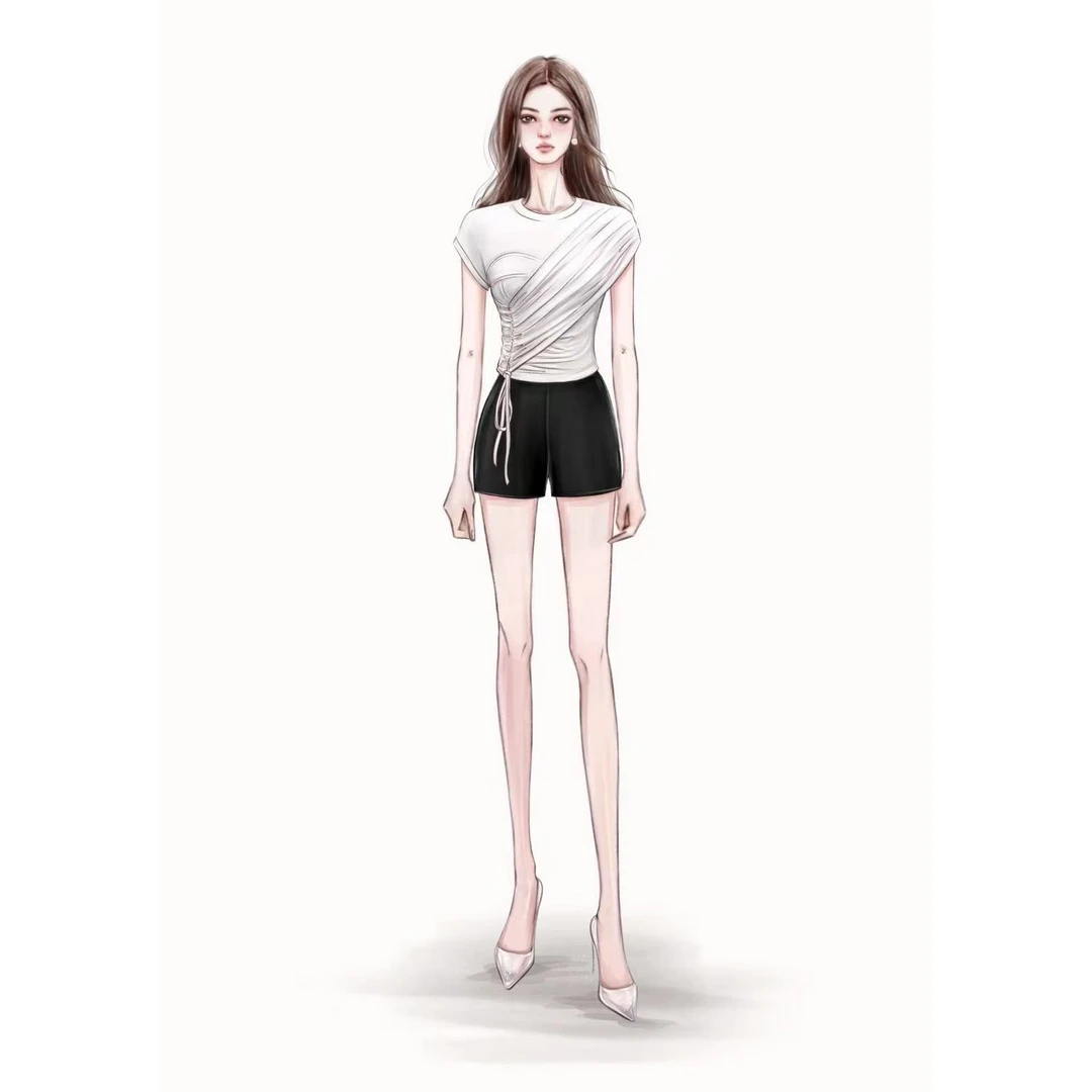 Rose Owner 5折粉丝福利～心动维纳斯 设计款修身显瘦抽绳短袖T恤