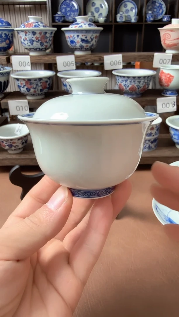 手工手绘元宝盖碗，，，，