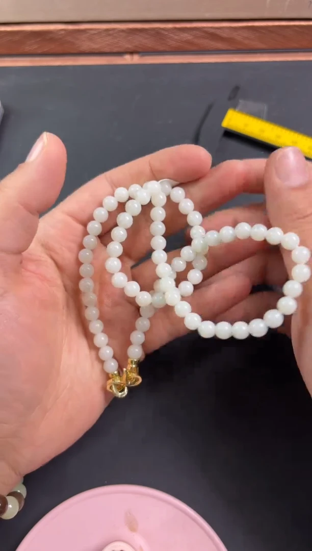 【闪购商品】和田玉项链未镶嵌且末微色差米达卡6妈妈链