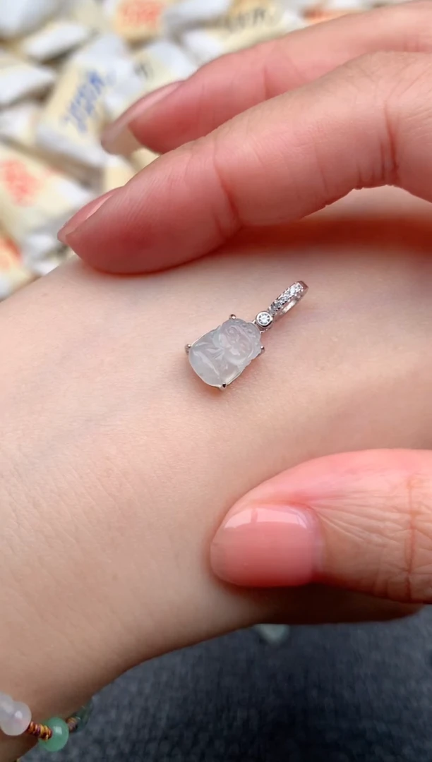 银S925镶嵌挂件翡翠一5