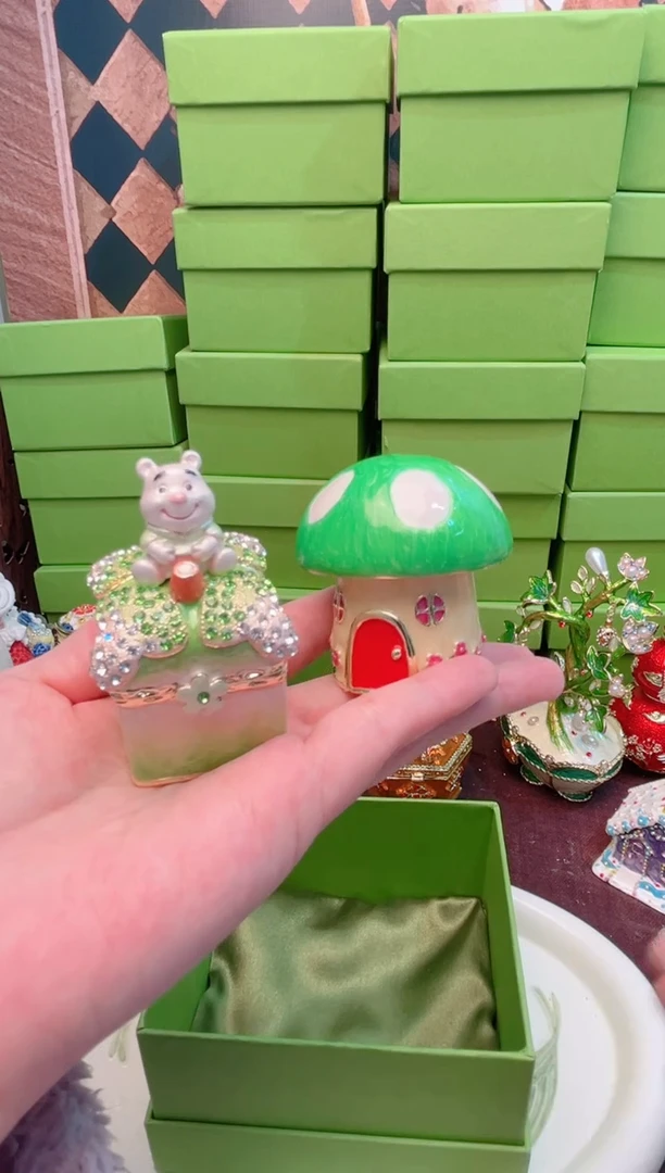 锌合金珐琅彩首饰盒摆件默认微瑕不退不换～