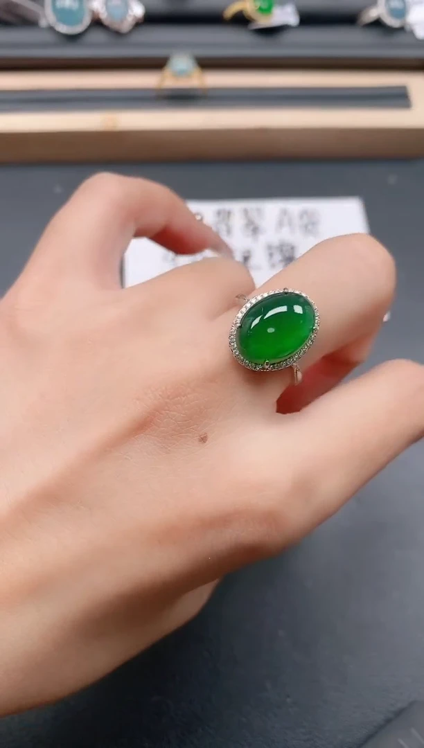 银S925镶嵌戒指翡翠111111