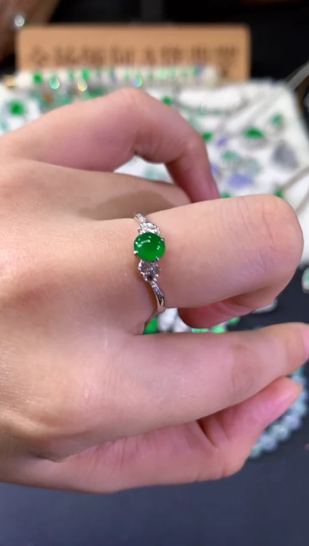 18K金镶嵌戒指翡翠A965|4980