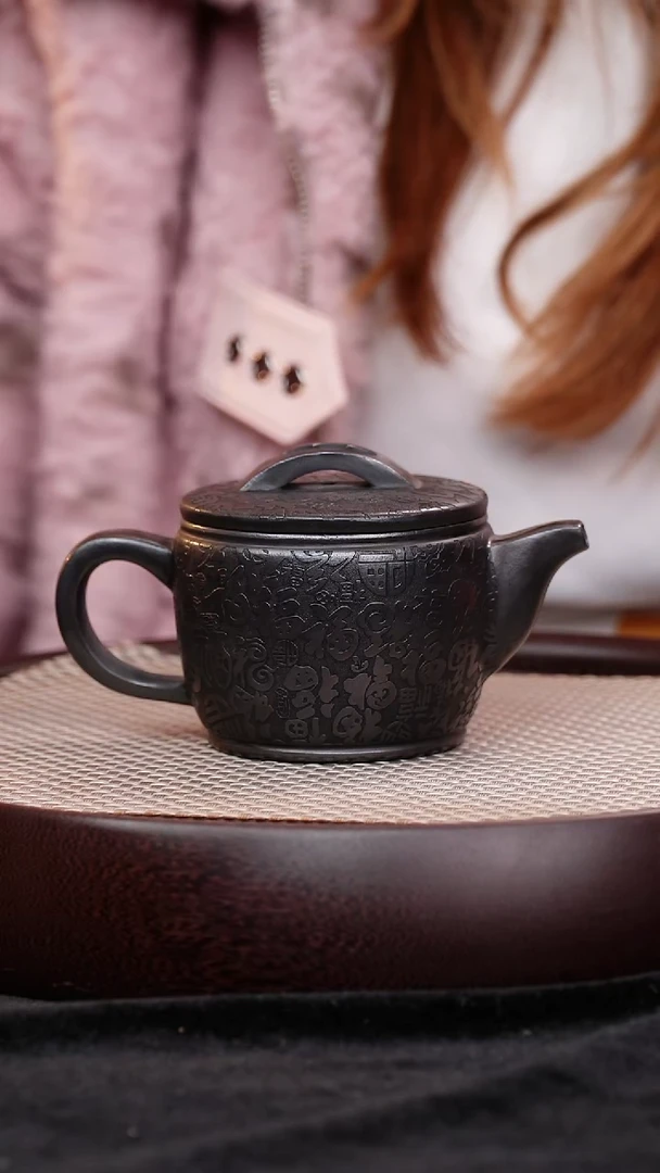 茶壶紫砂宜兴紫砂壶百福汉瓦