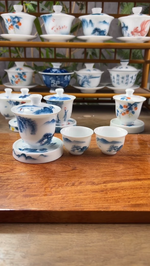 【闪购商品】微瑕山水美人备+小盖置+美人杯2个