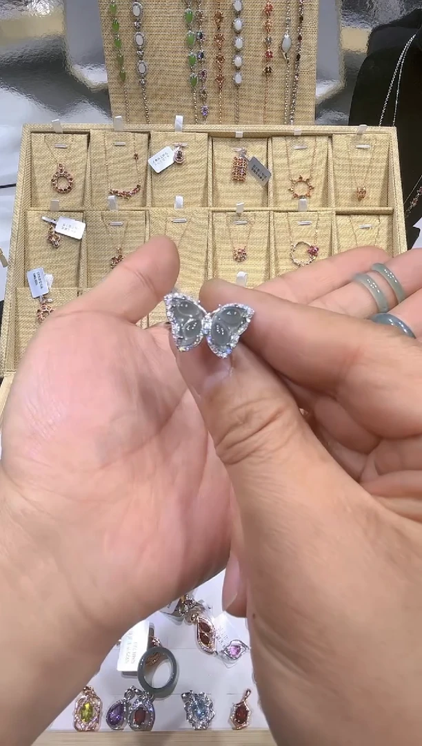 【闪购商品】翡翠戒指银S925镶嵌翡翠戒指