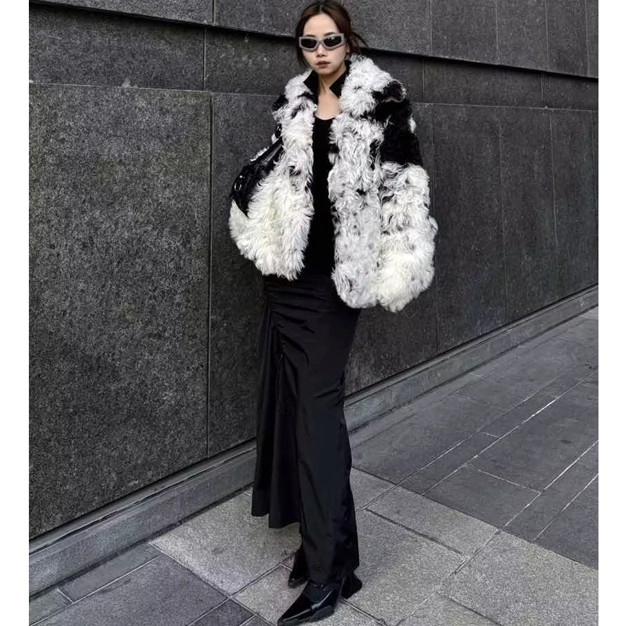 ANNAKIKI 倾斜拼接抽褶半裙 3D4B1132H802